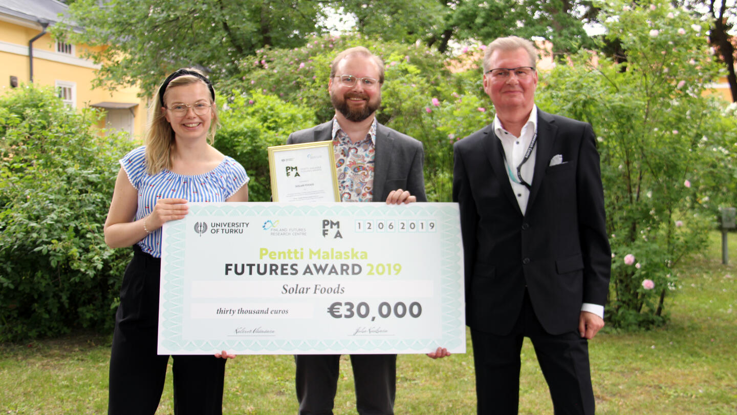 Winner of Pentti Malaska Futures Award Solar Foods Oy