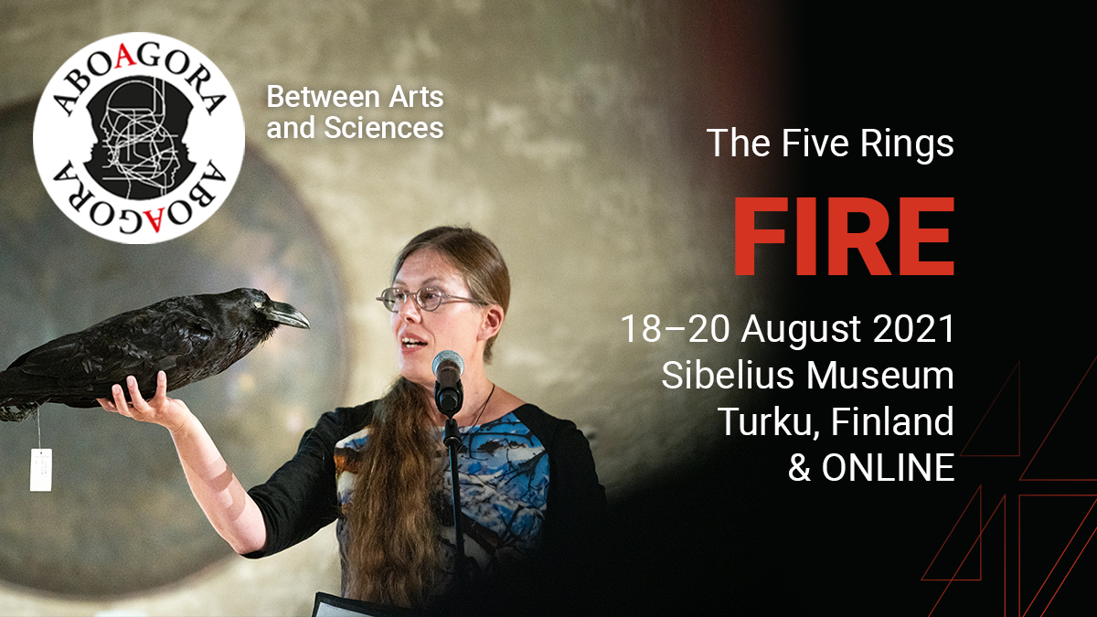 ABOAGORA-tapahtuman mainos, kuvassa tutkija Mia Rönkä