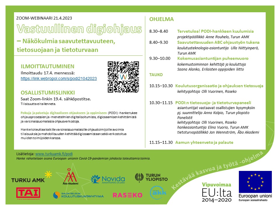 PODI-webinaarin ohjelma