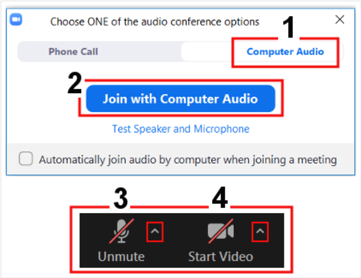 Menu: selecting the audio and video input and settings