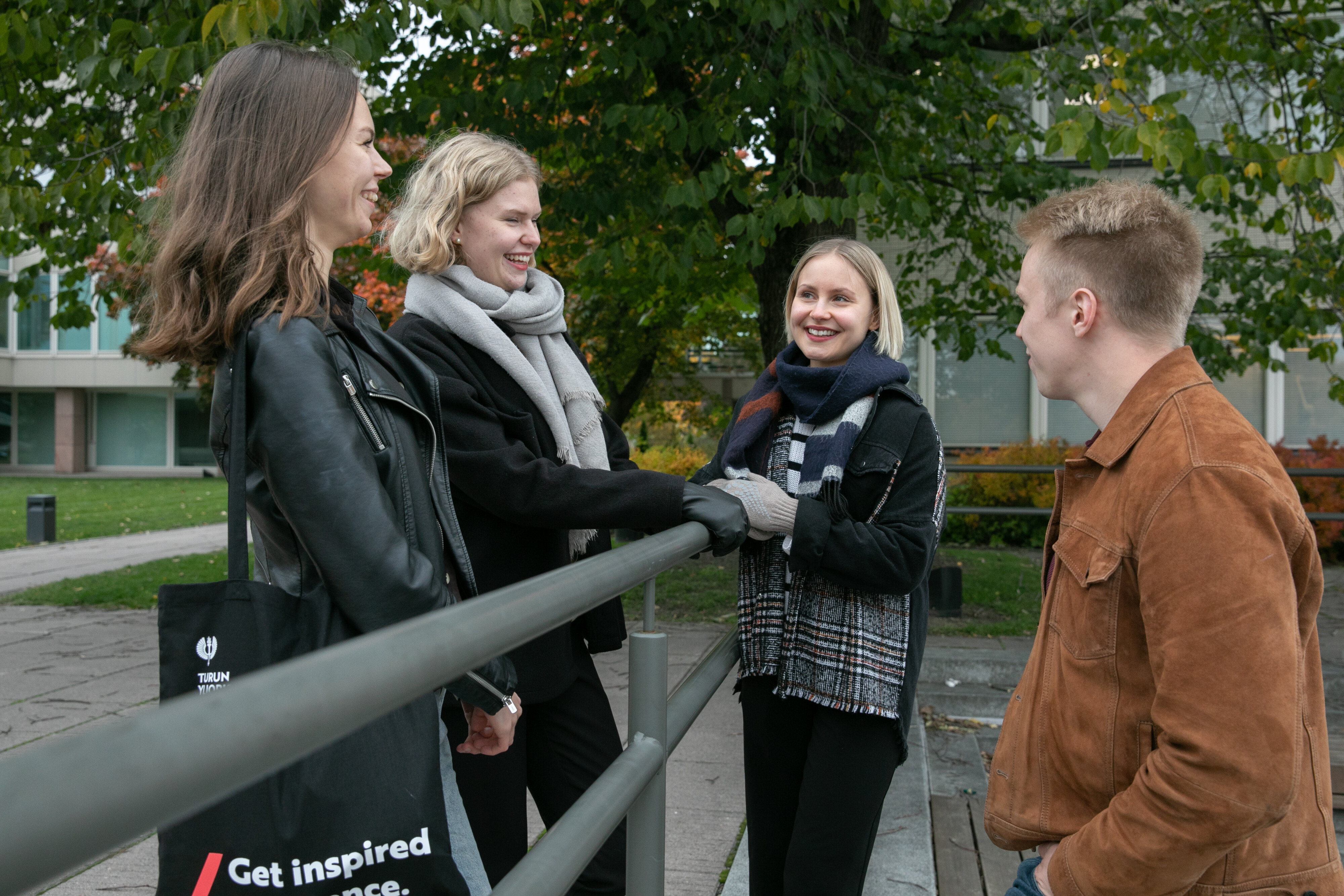 Pictures of students on University of Turku campus