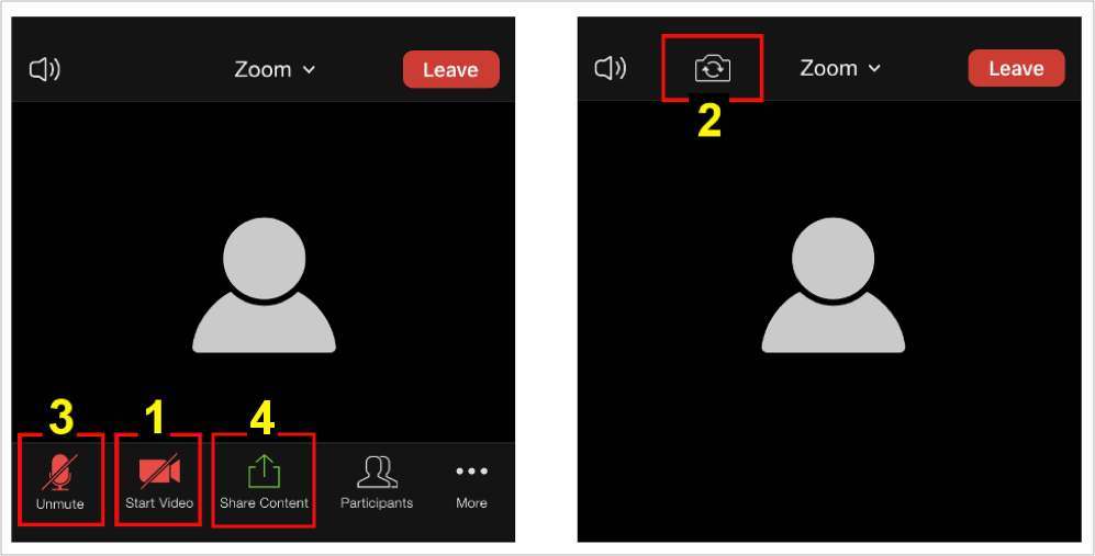 Kokouksen ääniasetukset ja kameran valinta mobiililaitteella Zoom-sovelluksella