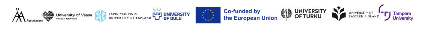 YJOP-hankeeseen osallistuvien yliopistojen ja rahoittajan logot