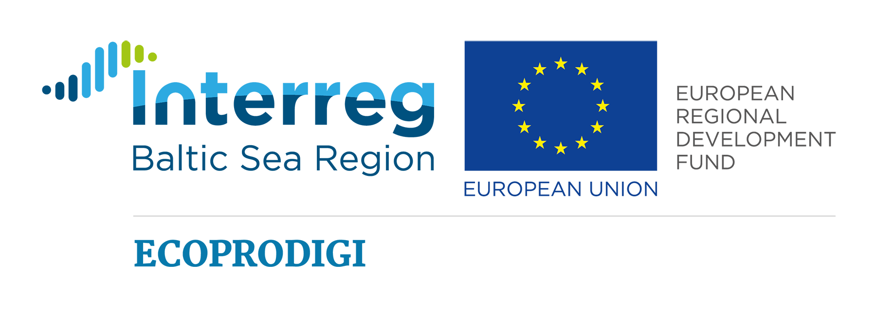 Interreg BSR -ohjelman logo ja EU-lippu