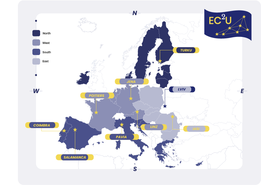EC2U Alliance on a map