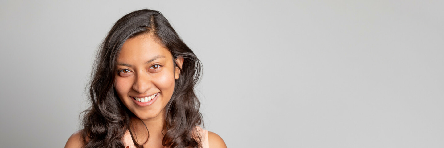 Portrait of Meghadipa Goswami, student of biomedical sciences.