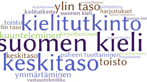 Sanapilvi suomen kielen tutkinnoista