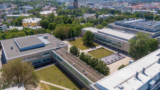 aerial photo of the university hill on a sunny summer day