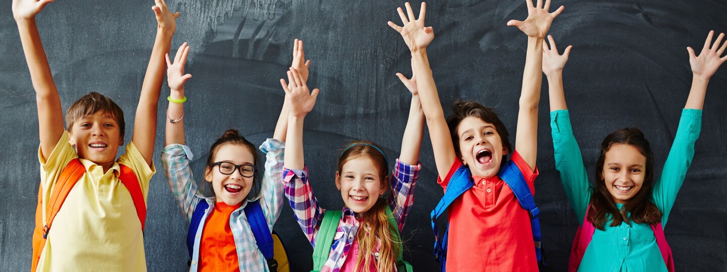 KiVa Program picture of excited school children