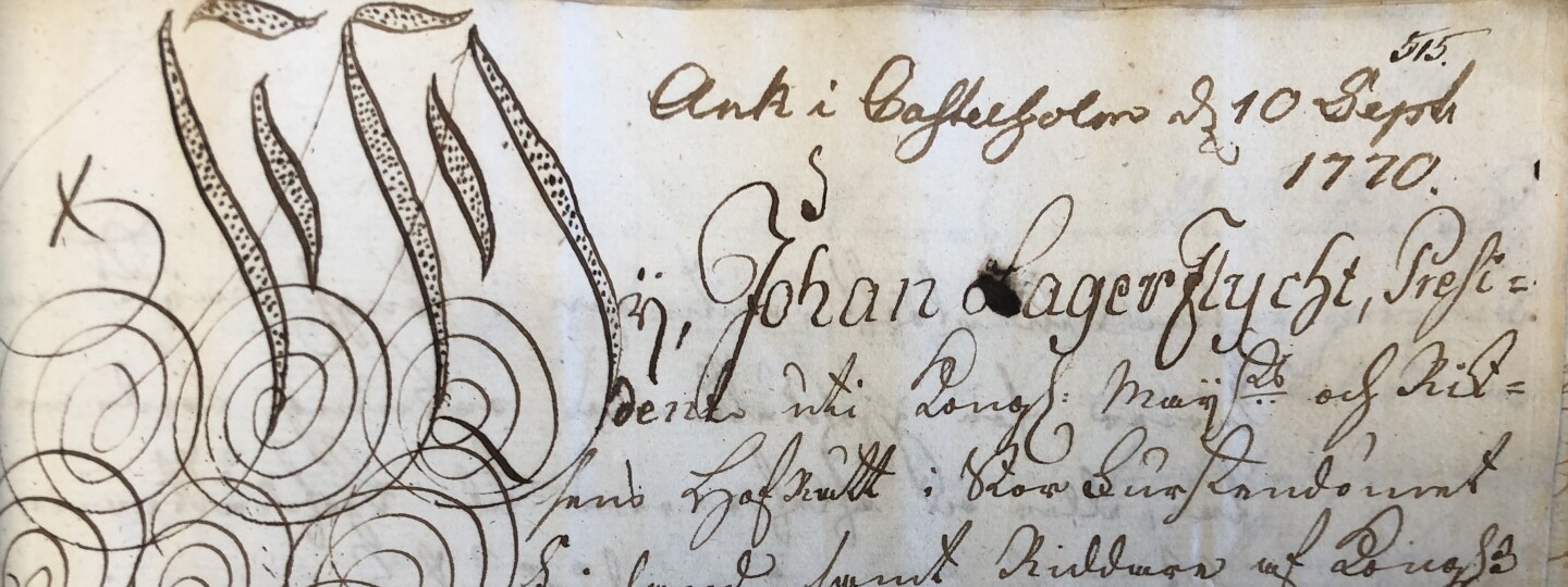 Turun hovioikeuden paikalliselle tuomarille 1770-luvulla lähettämä kirje 