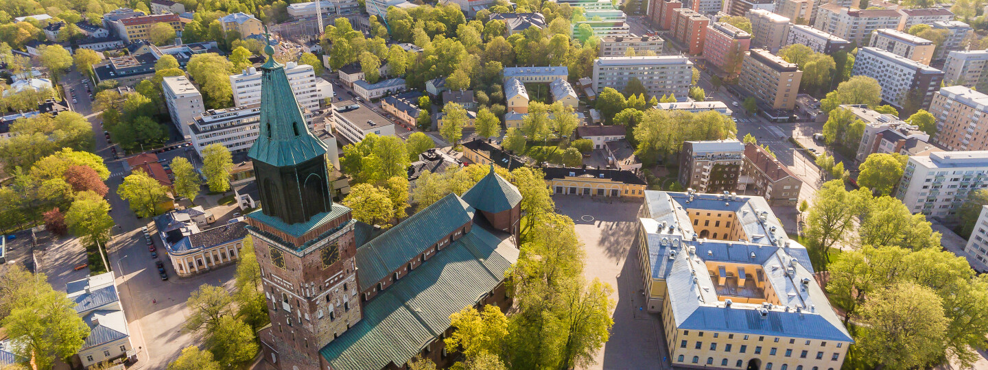 aerial photo of the city of Turku