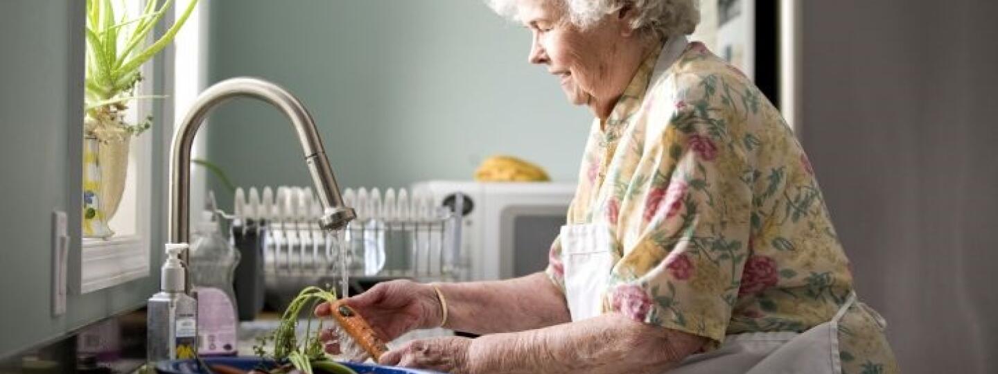 old woman in kitchen