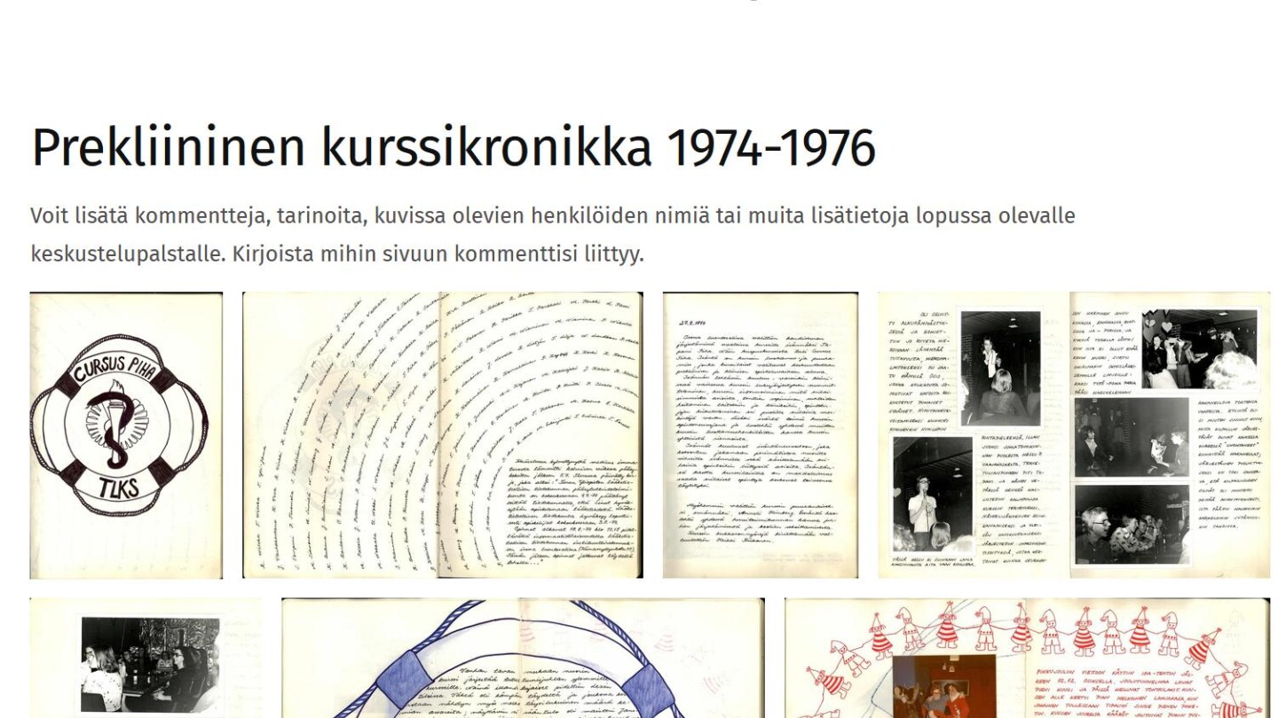 Kurssikronikka 1974-1980 digitoituna