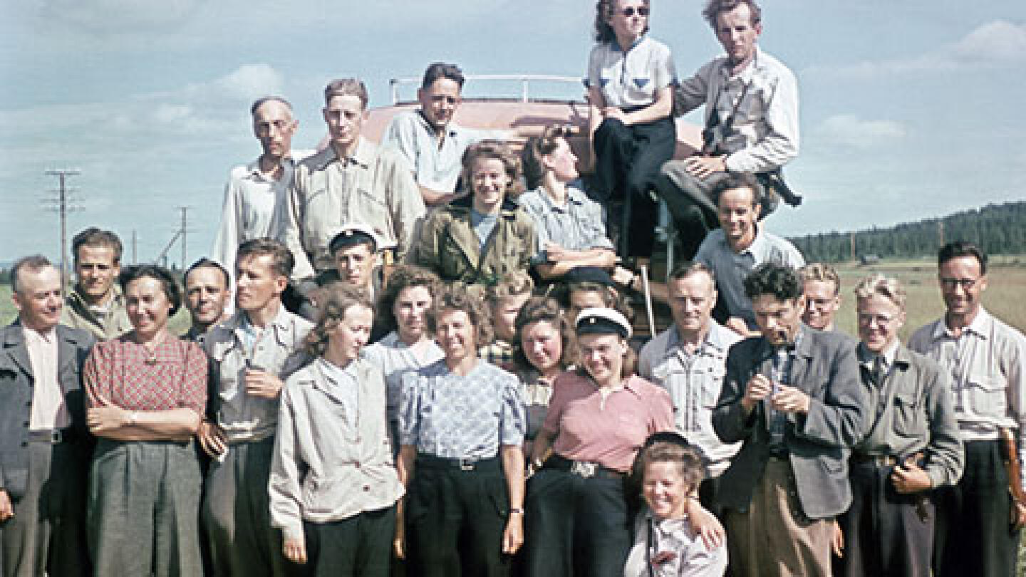 Eläin- ja kasvitieteen opiskelijoita 1946