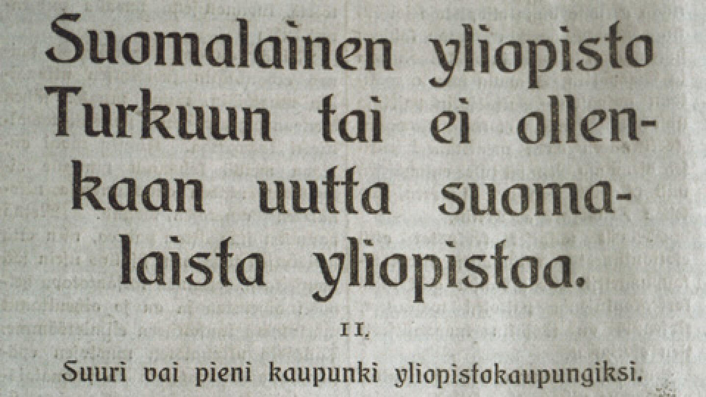 Suomalainen yliopisto Turkuun