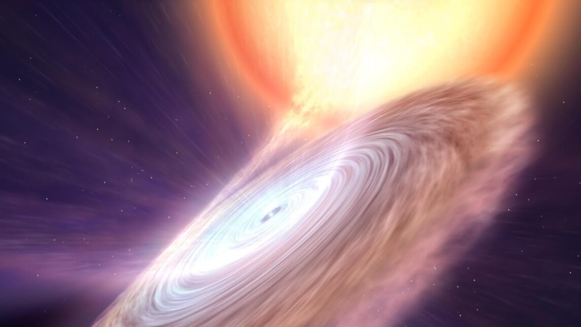 Artist's impression of the X-ray binary Swift J1858. How the neutron star feeds via an accretion disk.