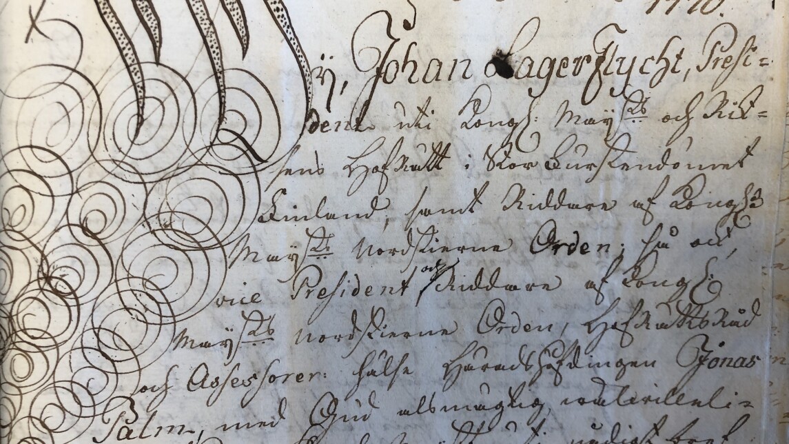 Turun hovioikeuden paikalliselle tuomarille 1770-luvulla lähettämä kirje 