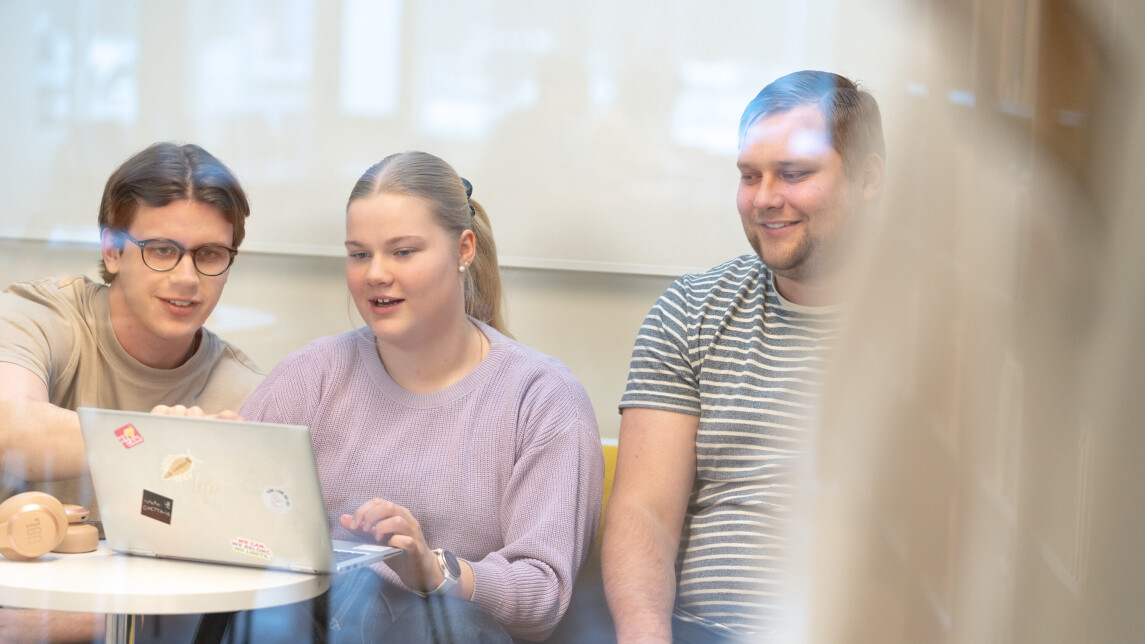 opiskelijoita tekemässä ryhmätyötä