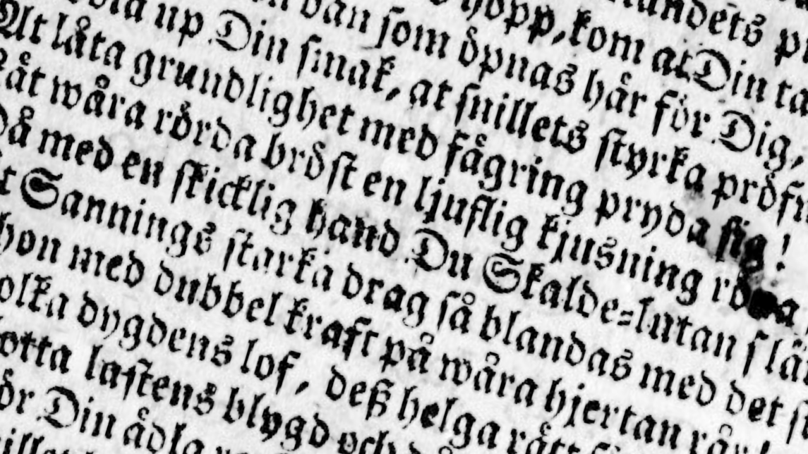 Tekstiä Åbo tidningar -sanomalehden ensimmäisen numeron ensimmäiseltä sivulta