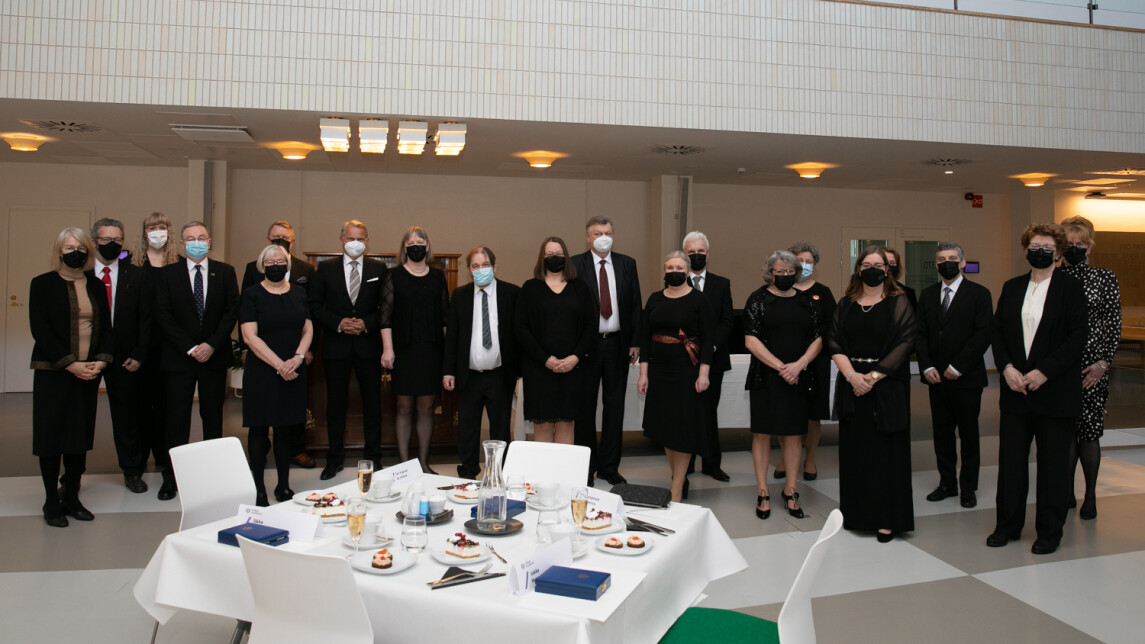 Turun yliopiston henkilöstölle jaettiin ritarikuntien kunniamerkit 3.3.2022. 