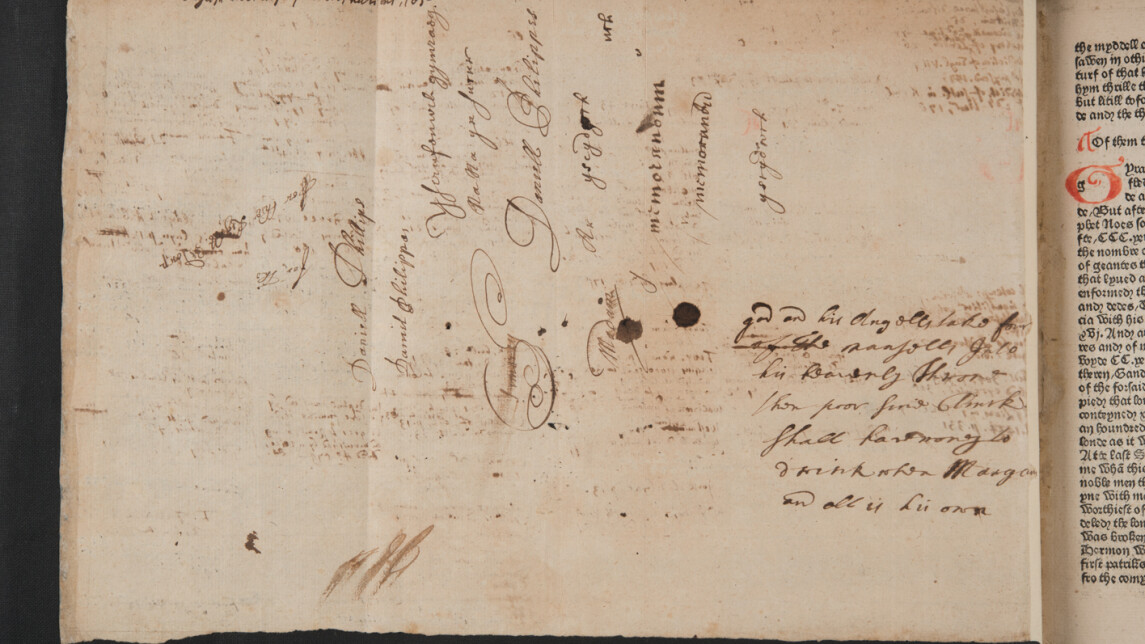 Sheet of manuscript notes in Higden, Ranulphus: The description of Britain