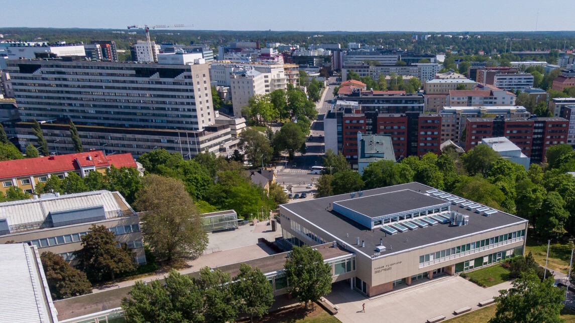 kuvituskuva ilmakuva yliopistolta kupittaan suuntaan