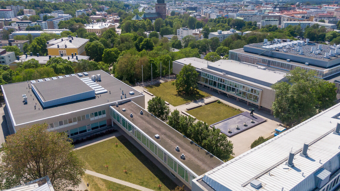 aerial photo of the university hill on a sunny summer day