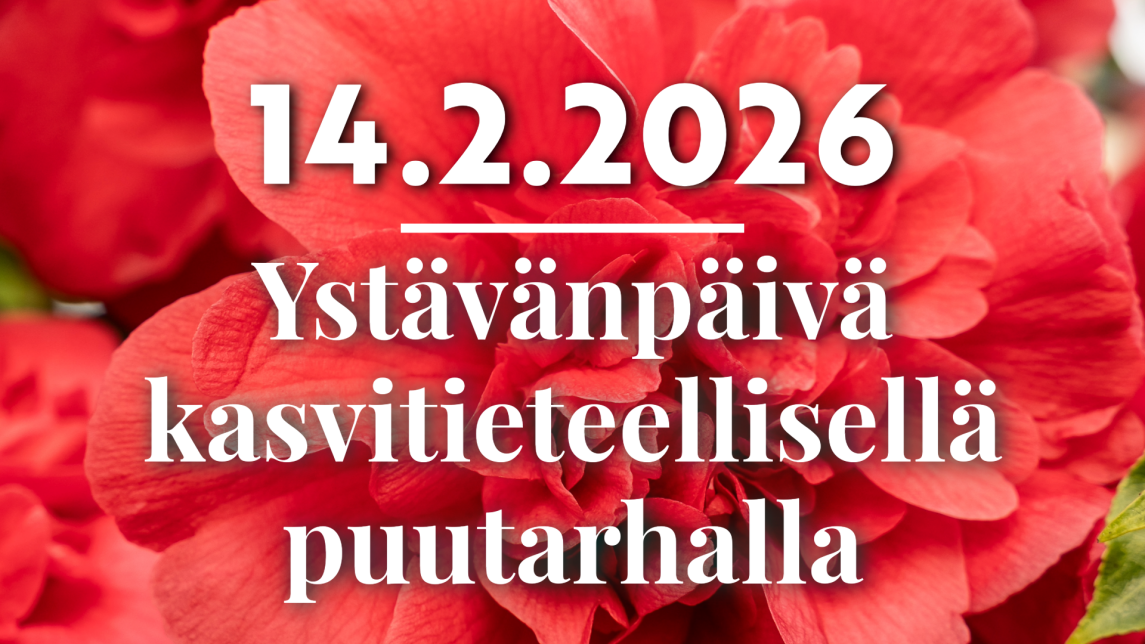 Tapahtumamainos, ystävänpäivä kasvitieteellisellä puutarhalla
