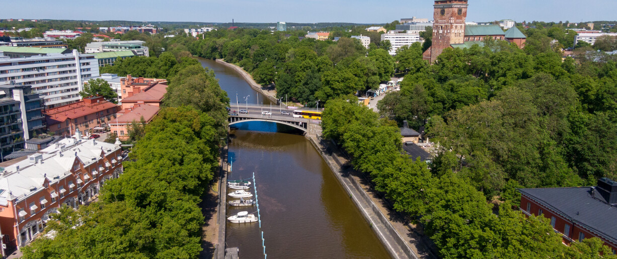 aerial photo of the river aura