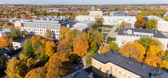University campus in autumn colours