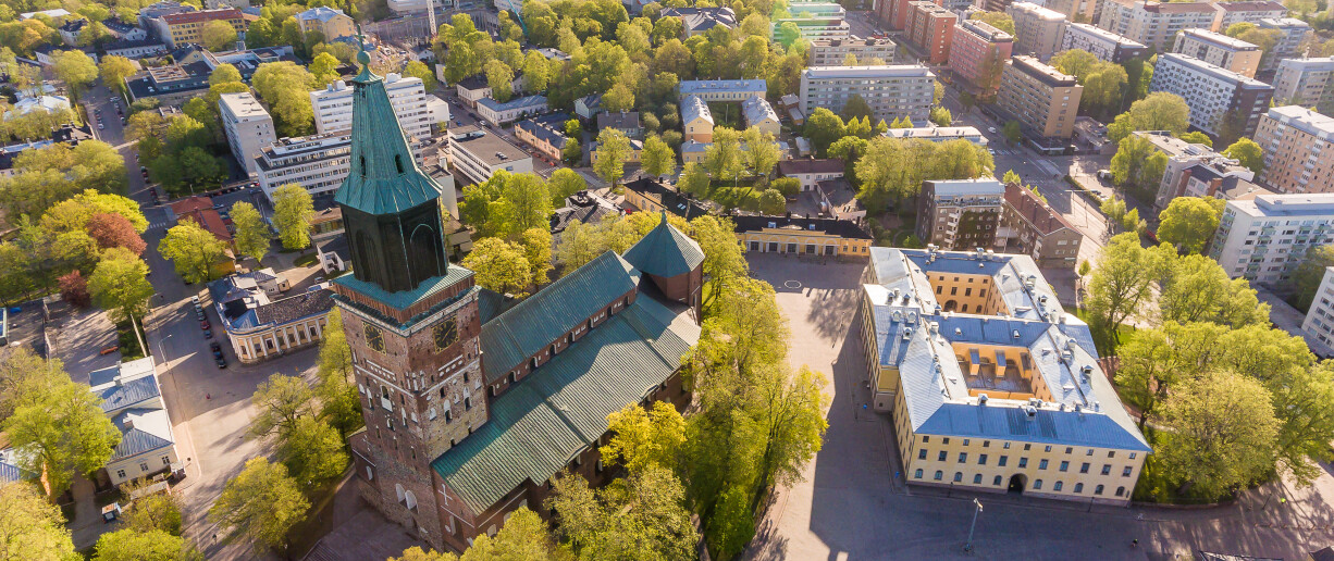 aerial photo of the city of Turku