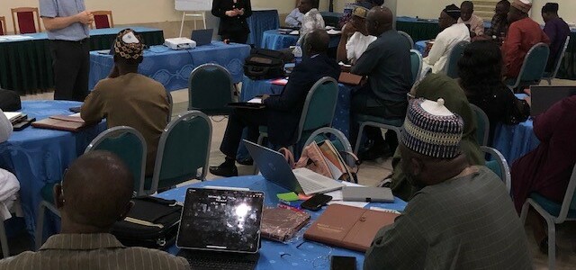 Nigerian university representatives in a training