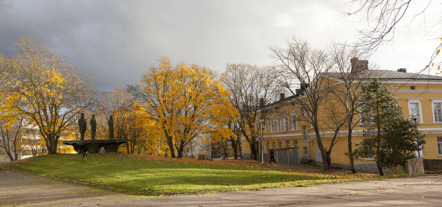 University hill in autumn