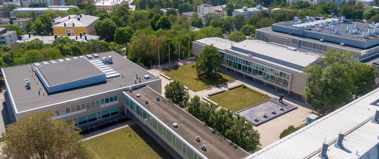 aerial photo of the university hill on a sunny summer day