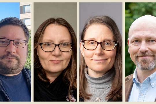 Harri Uusitalo, Maarit Soukka, Salla-Riikka Kuusalu, Teemu Immonen lähikuvissa.