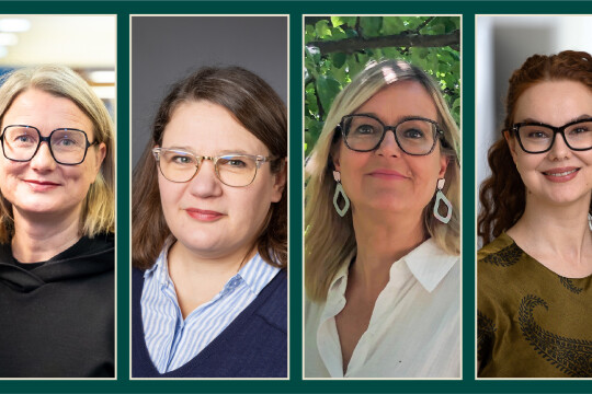 Johanna Kaakinen, Aino Mäkikalli, Juli-Anna Aerila ja Rosa Lampela lähikuvissa, jotka yhdistetty.