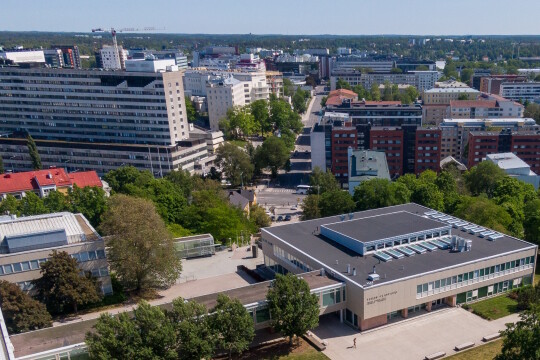 kuvituskuva ilmakuva yliopistolta kupittaan suuntaan