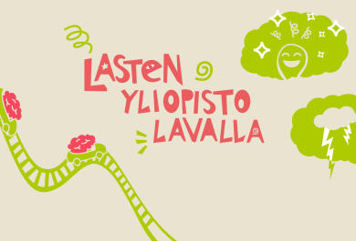 lasten yliopisto lavalla kuvituskuva