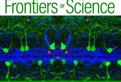tapahtuman otsikko vihreällä ja sinivihreä mikroskooppikuva