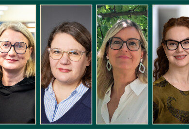Johanna Kaakinen, Aino Mäkikalli, Juli-Anna Aerila ja Rosa Lampela lähikuvissa, jotka yhdistetty.
