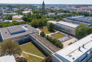 aerial photo of the university hill on a sunny summer day