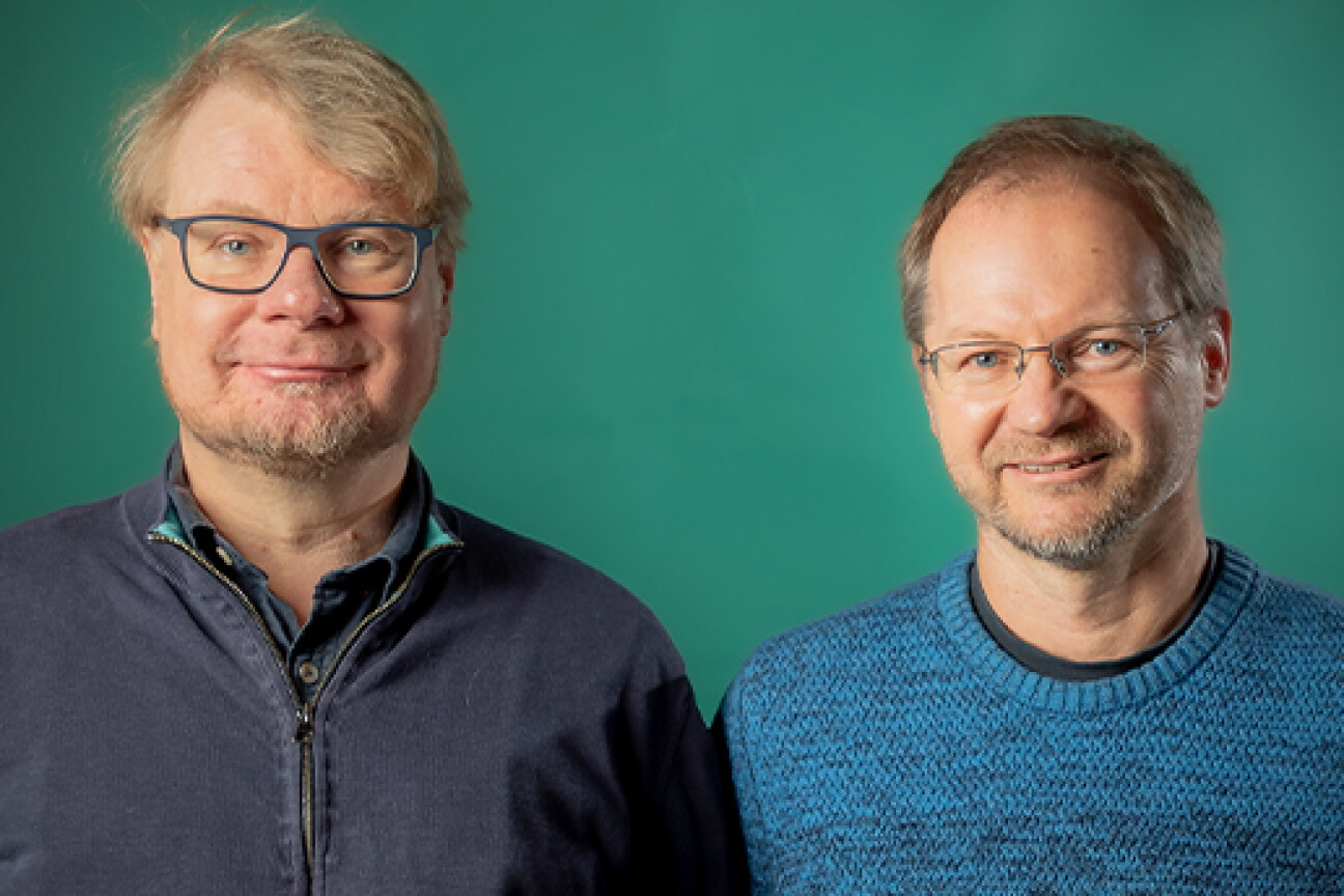 Seppo Mattila ja Petri Väisänen lähikuvassa, vihreä tausta.