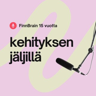 Otsikkokuva, jossa on mikrofoni ja lukee "FinnBrain 15 vuotta" ja sen alla isommalla "kehityksen jäljillä"